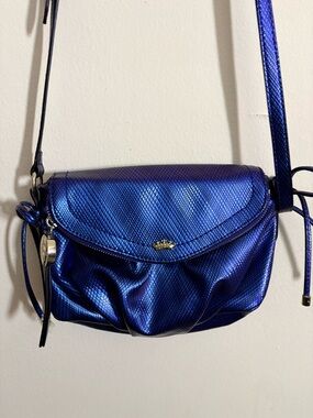Juicy Couture Metallic Blue/Purple Crossbody Shoulder Bag w/ gold charm